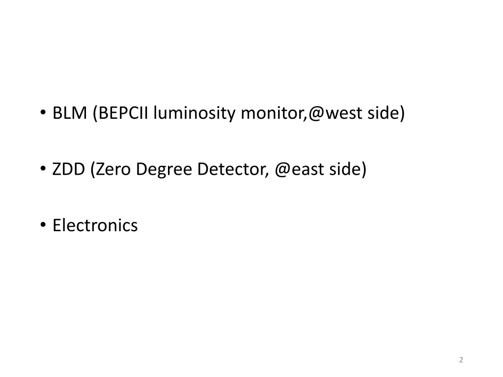 blm bepcii luminosity monitor @west side