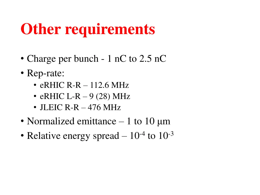 other requirements