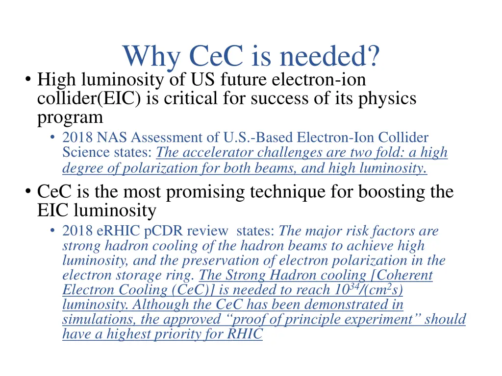 why cec is needed high luminosity of us future