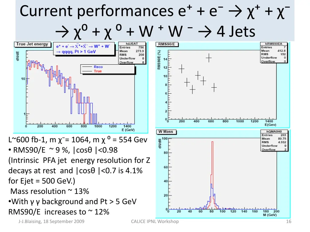current performances e e w w 4 jets