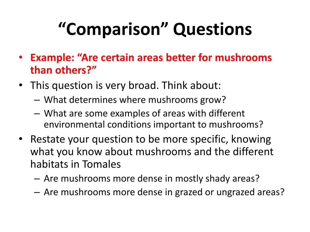 comparison questions