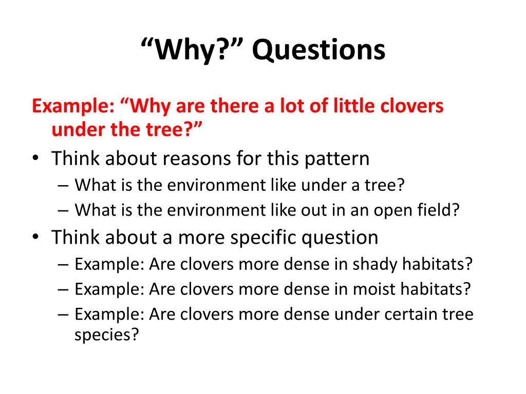 why questions