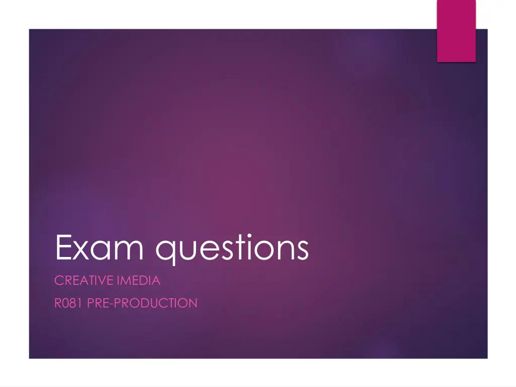 exam questions creative imedia