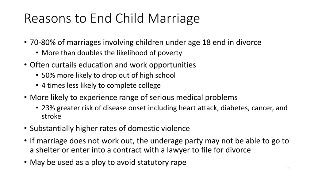 reasons to end child marriage