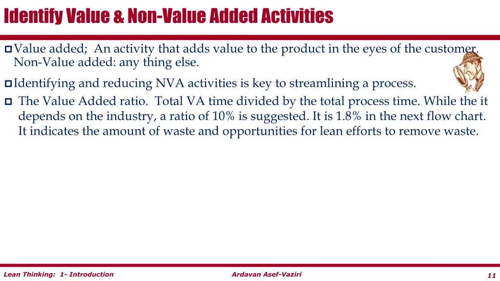 identify value non value added activities