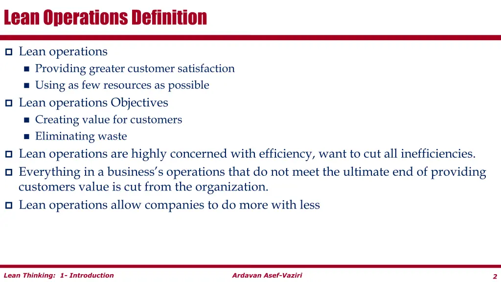 lean operations definition