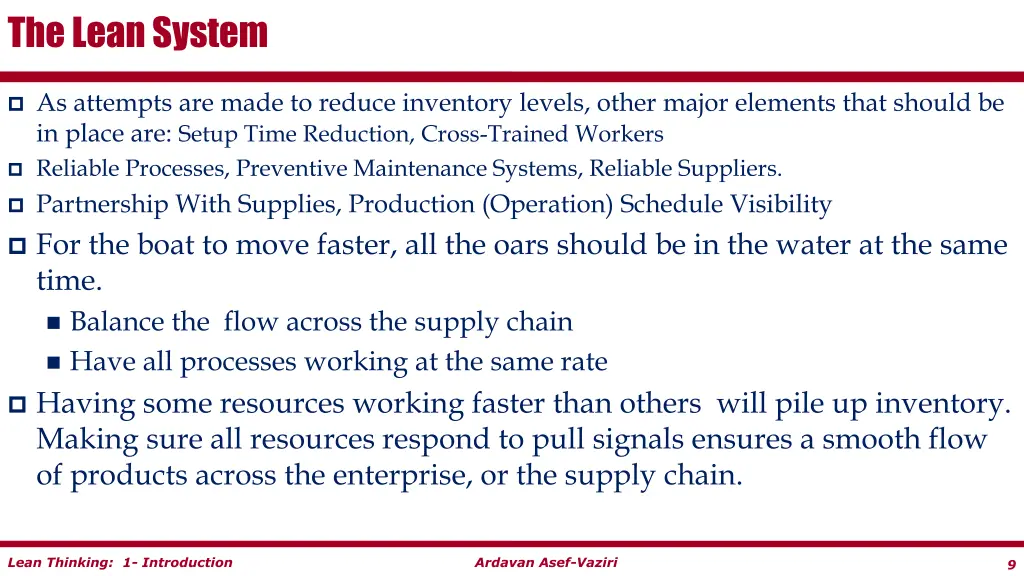 the lean system
