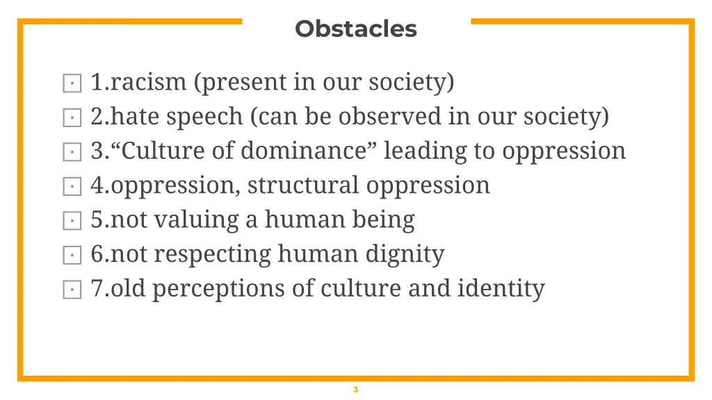 obstacles