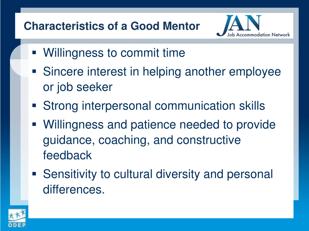 characteristics of a good mentor