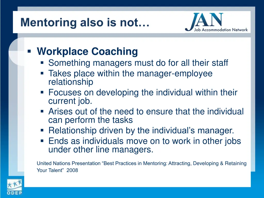 mentoring also is not
