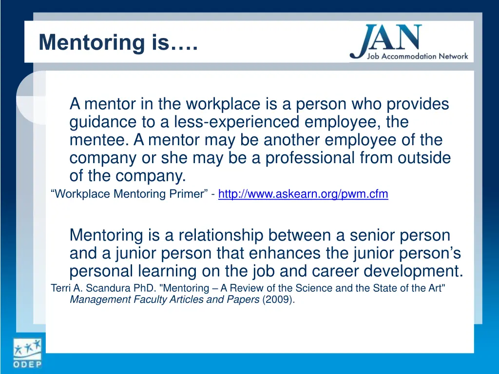 mentoring is