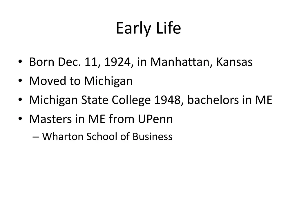 early life