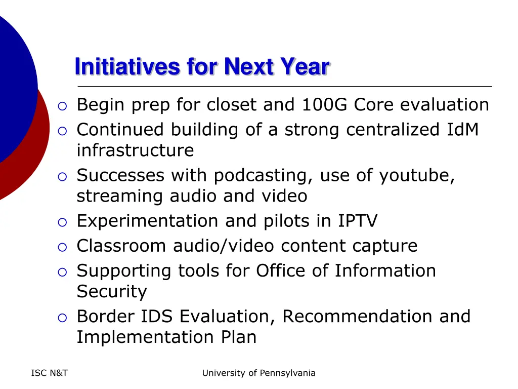 initiatives for next year 3