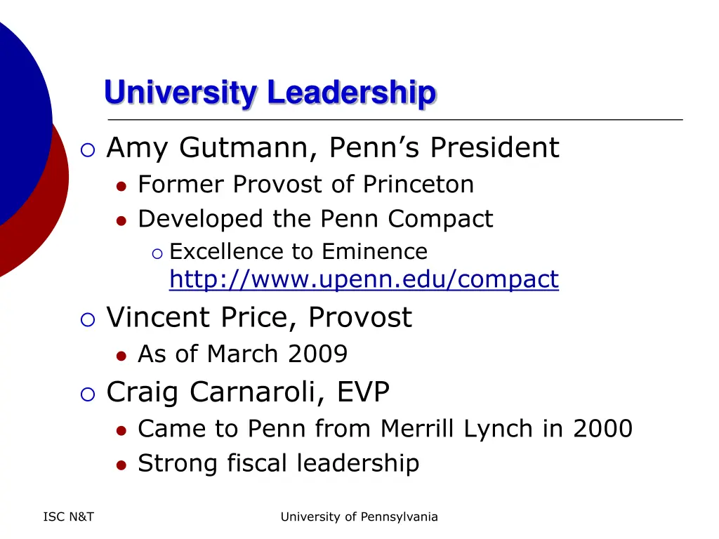 university leadership