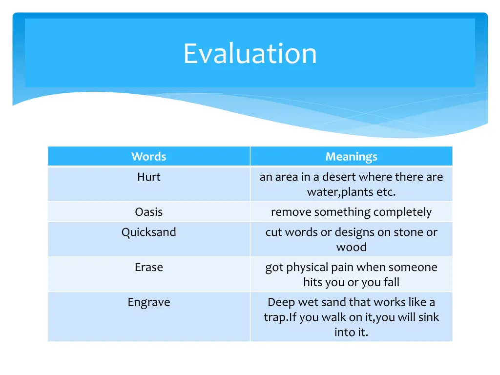 evaluation