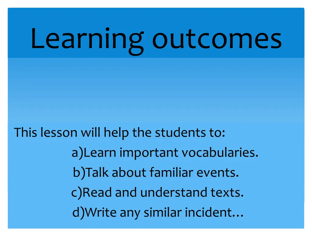 learning outcomes