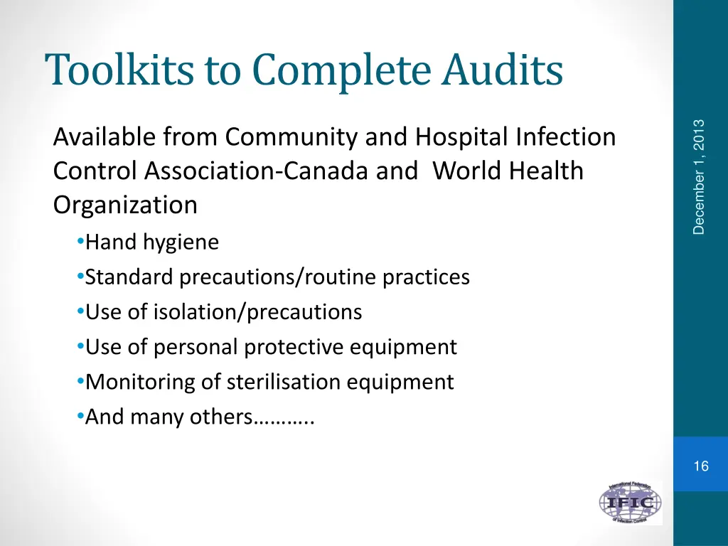 toolkits to complete audits