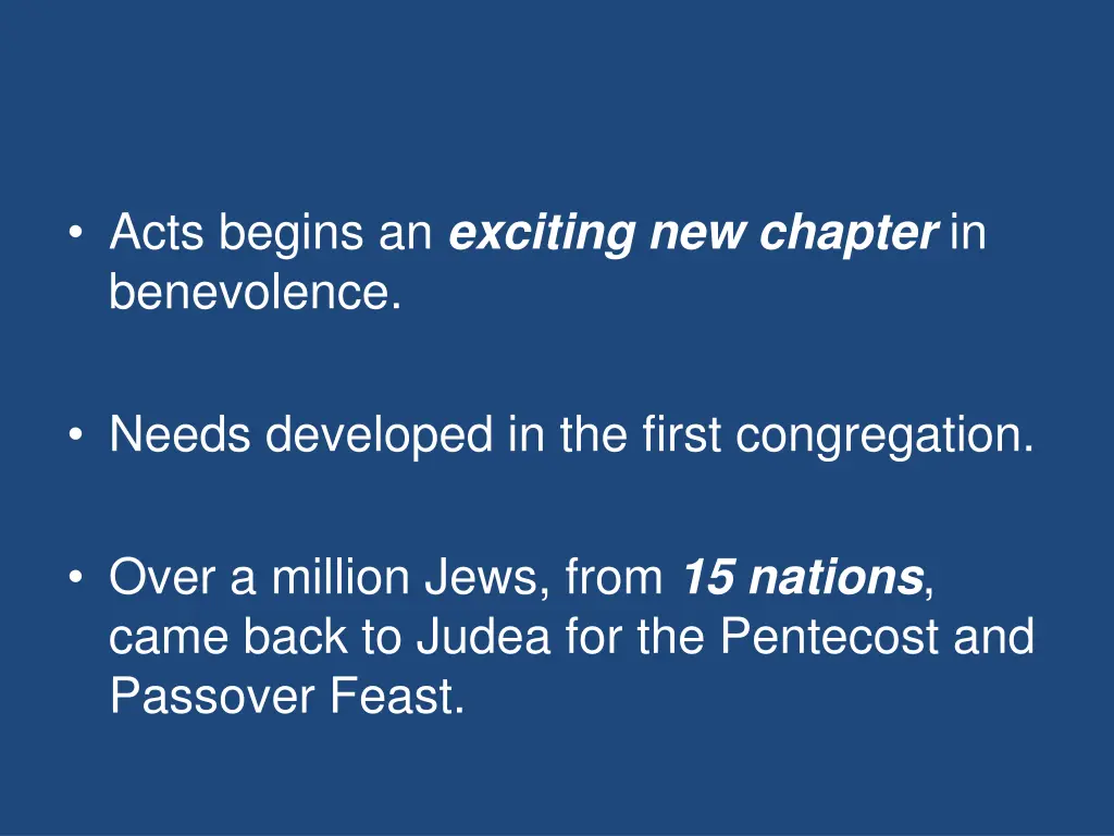 acts begins an exciting new chapter in benevolence