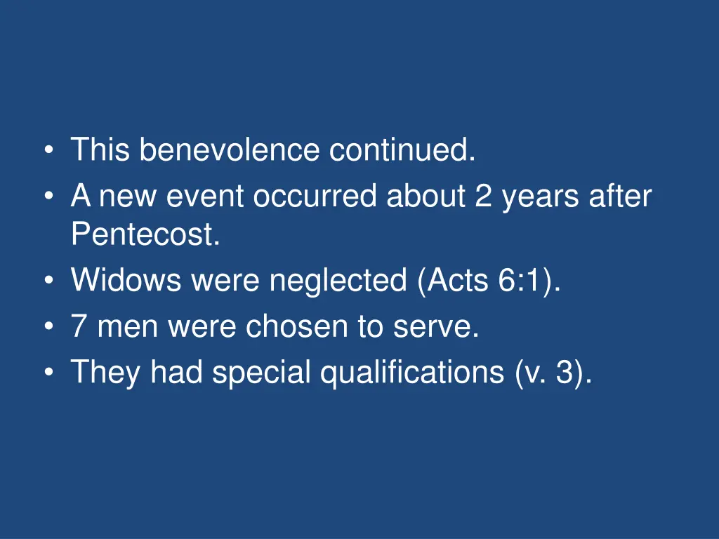 this benevolence continued a new event occurred
