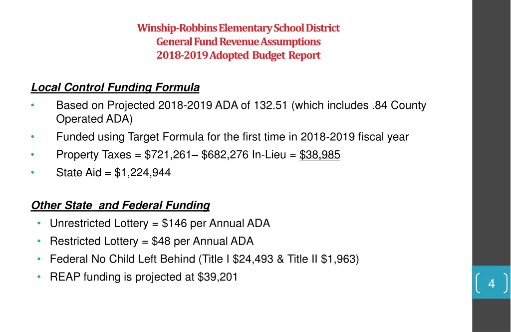 winship robbins elementary school district 1