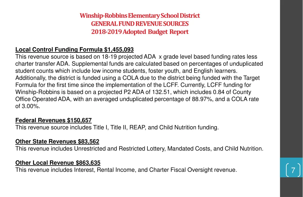 winship robbins elementary school district 3
