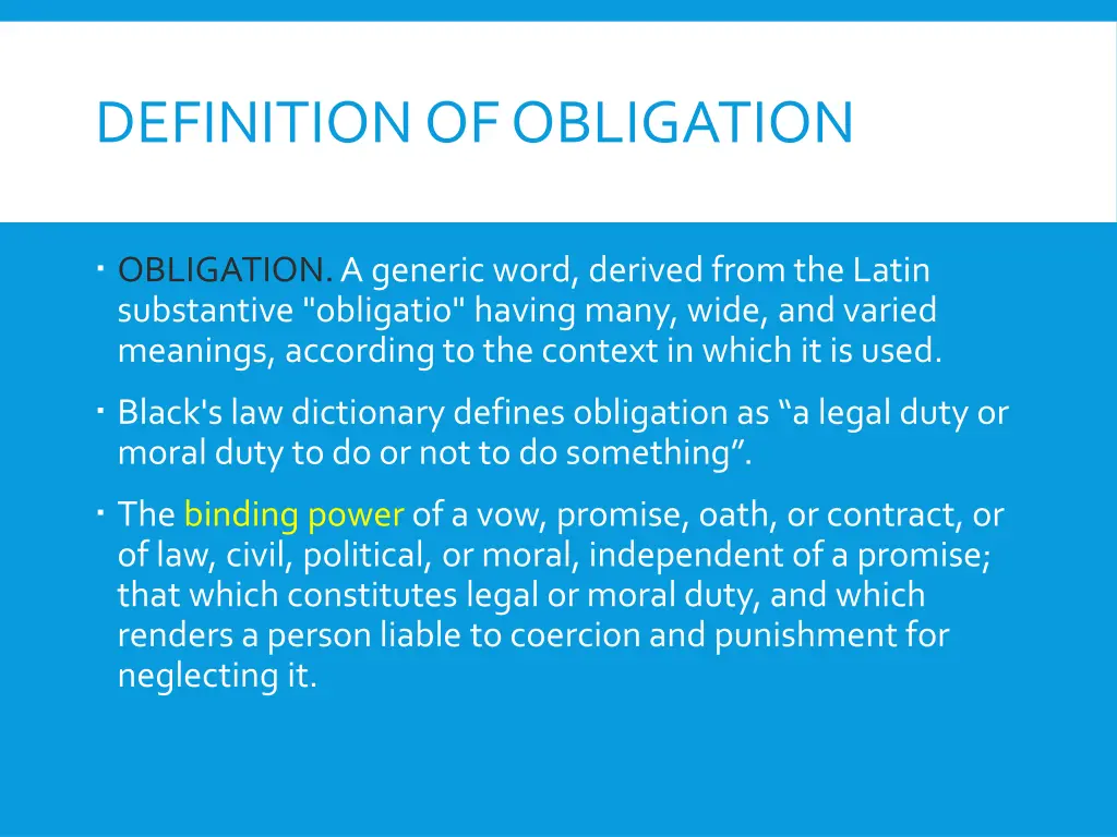 definition of obligation