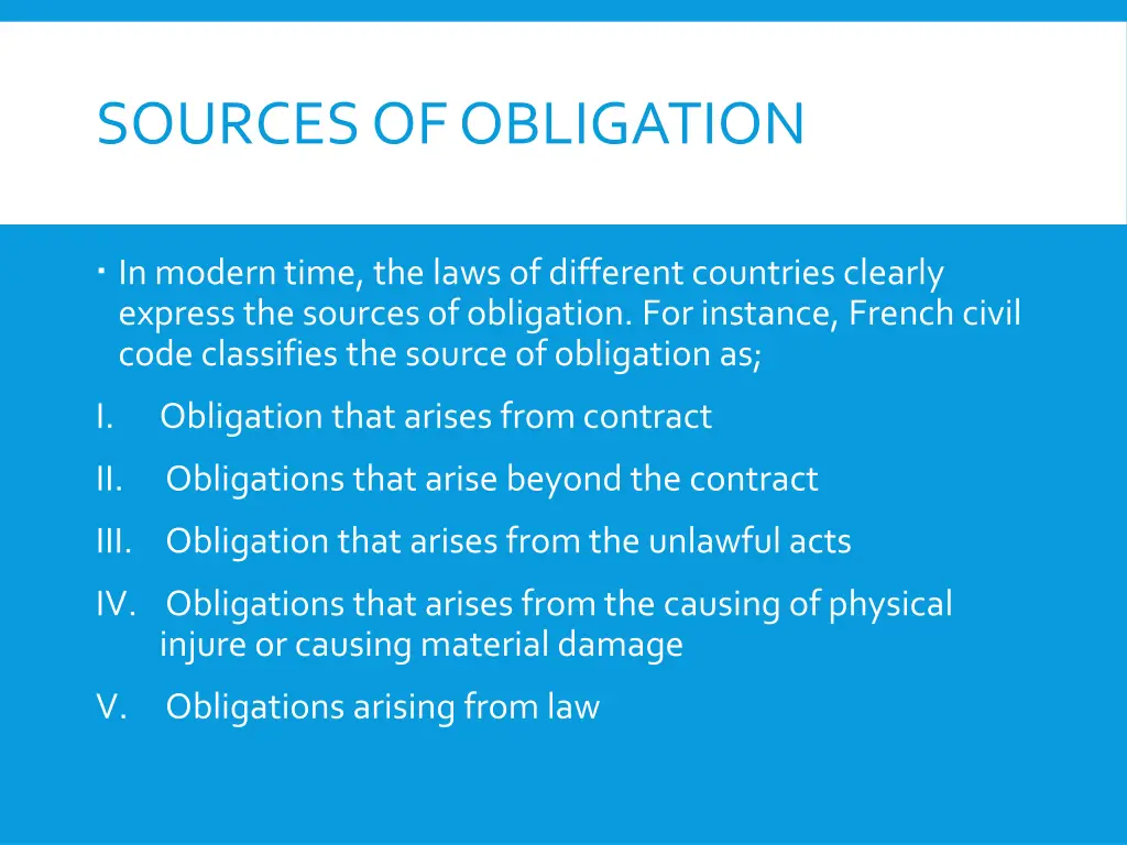 sources of obligation