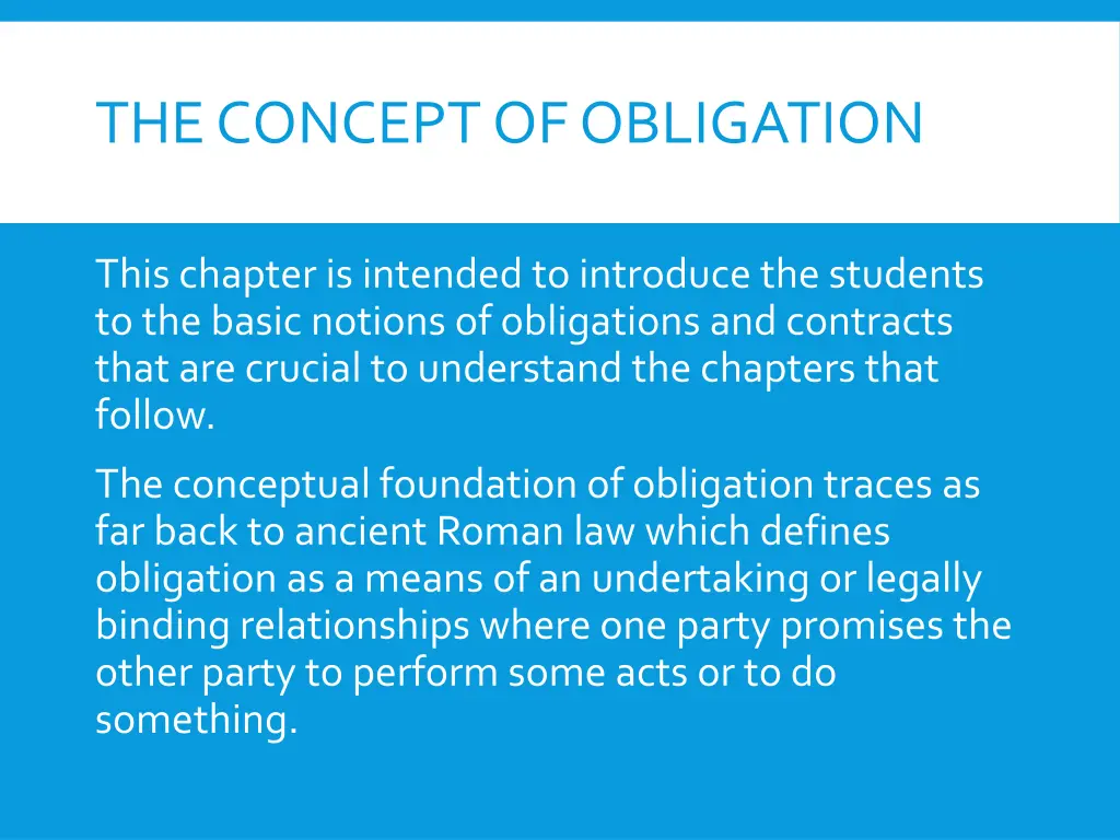 the concept of obligation