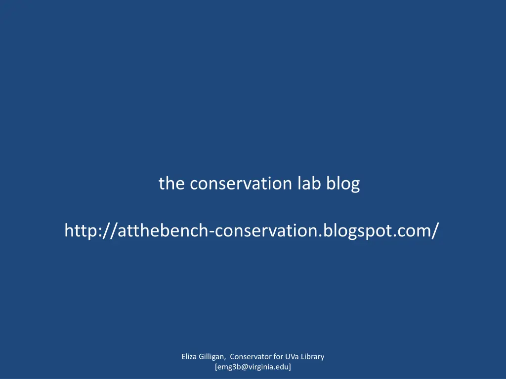 the conservation lab blog