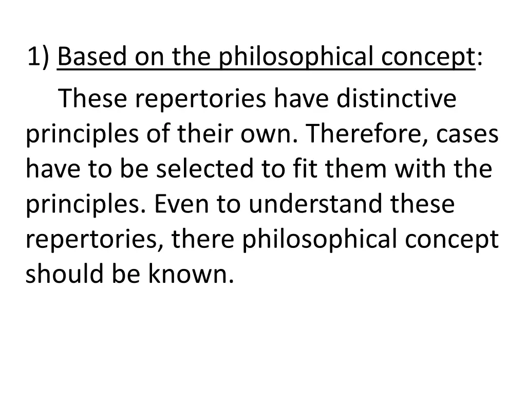 1 based on the philosophical concept these