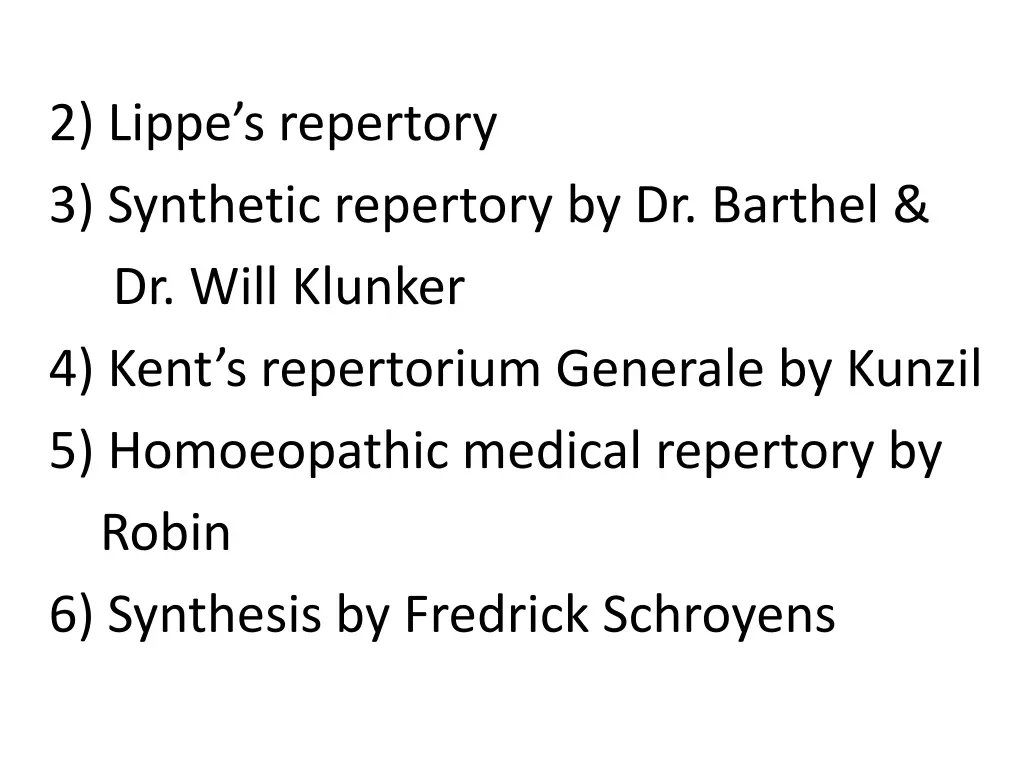 2 lippe s repertory 3 synthetic repertory