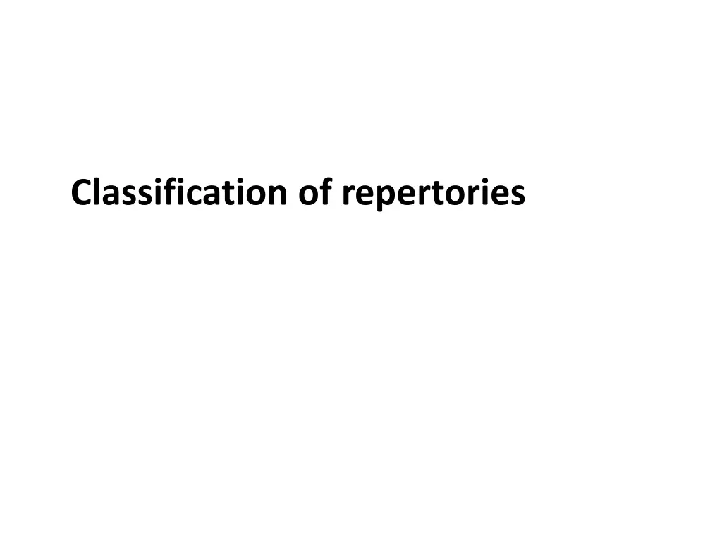 classification of repertories