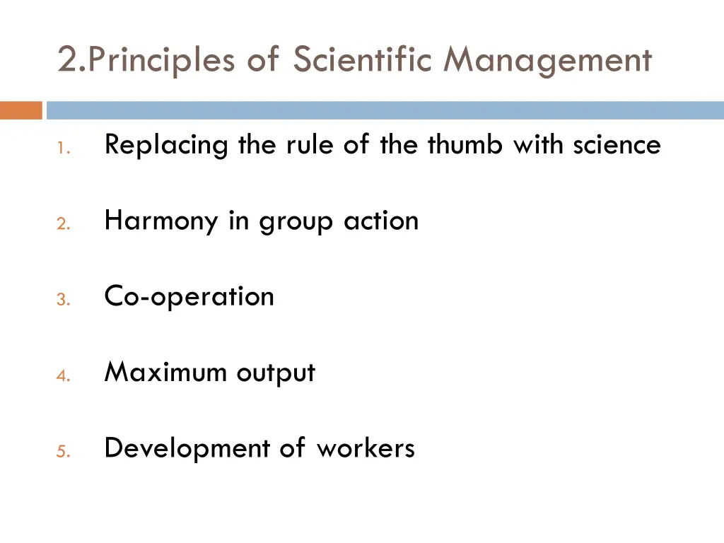 2 principles of scientific management