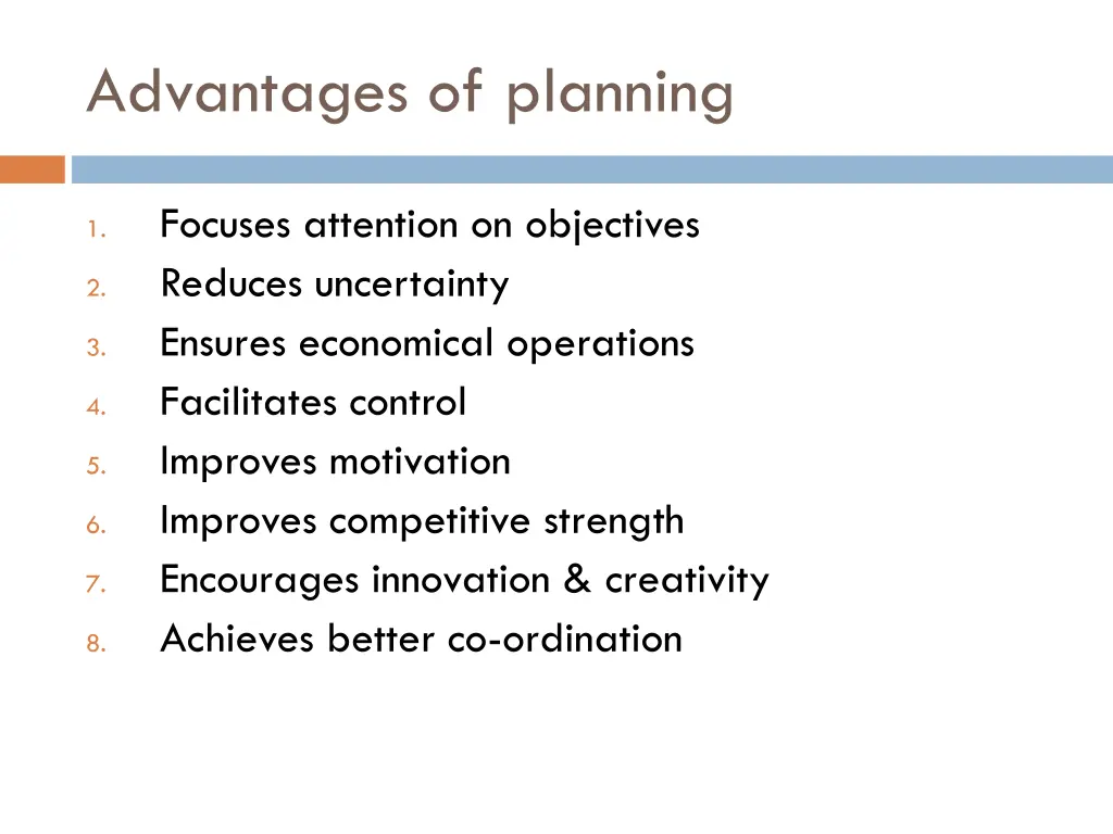 advantages of planning