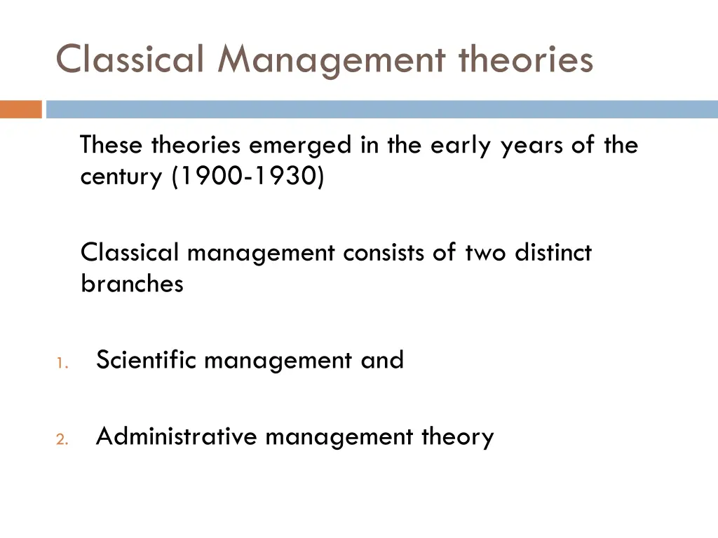 classical management theories