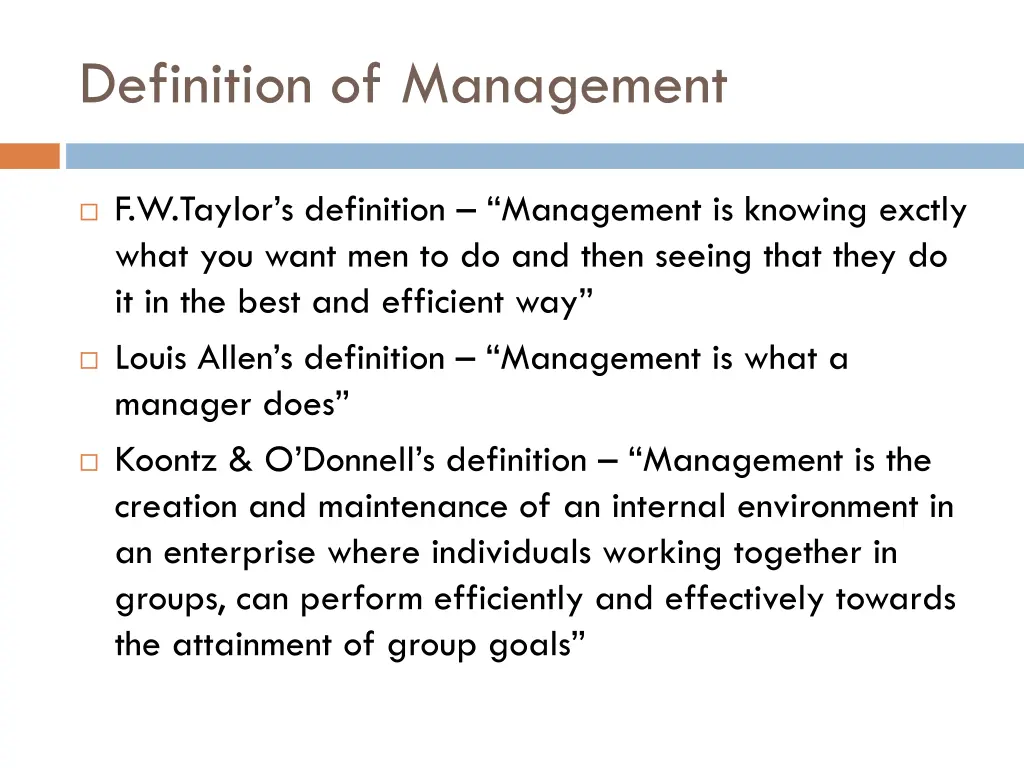 definition of management