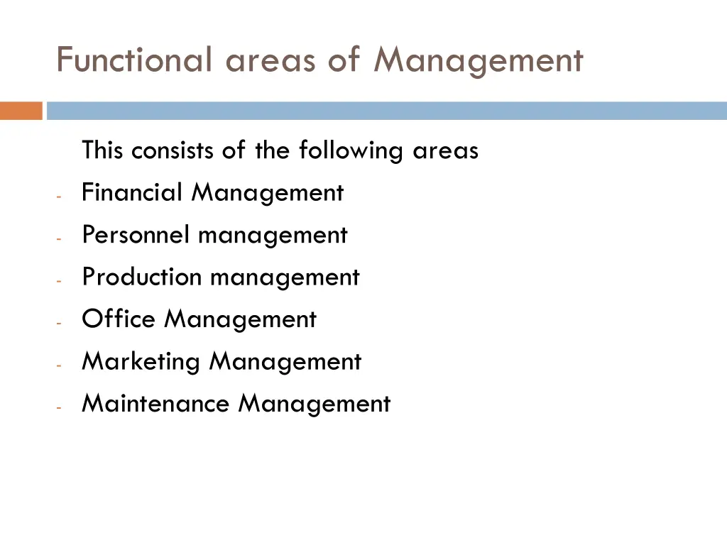 functional areas of management