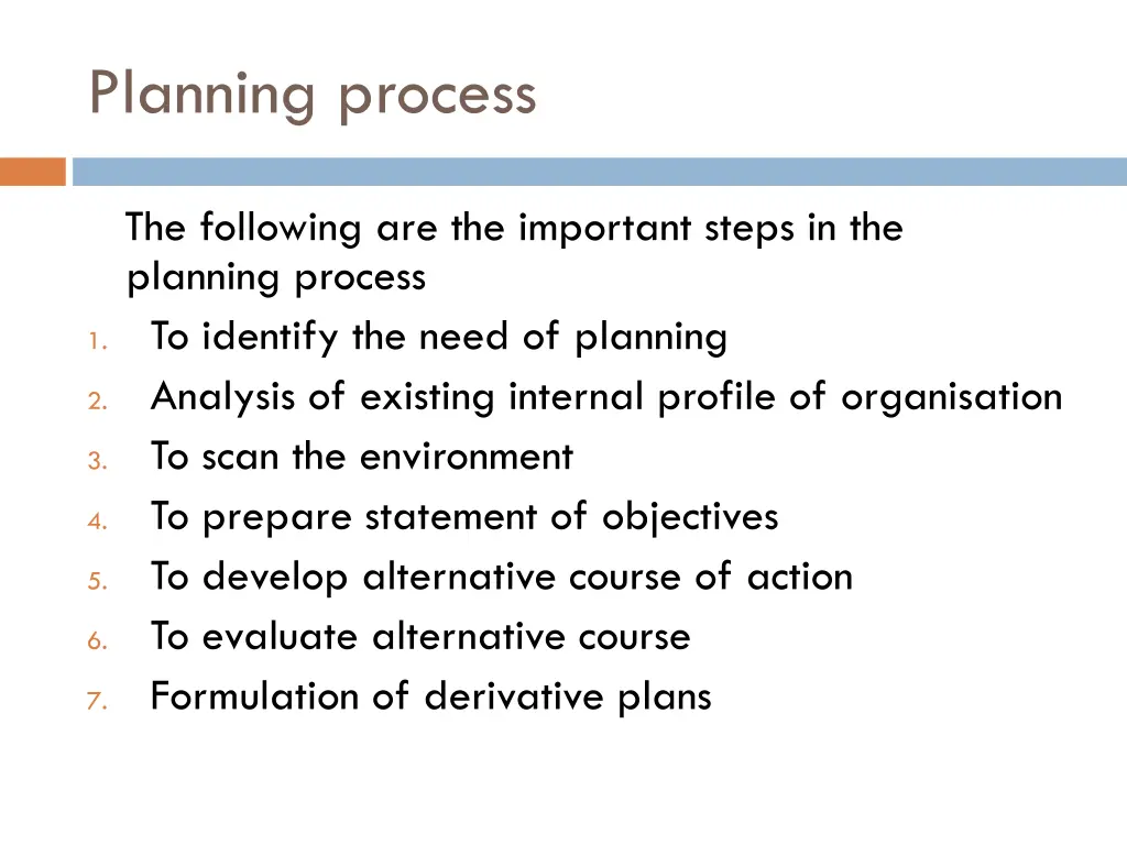 planning process