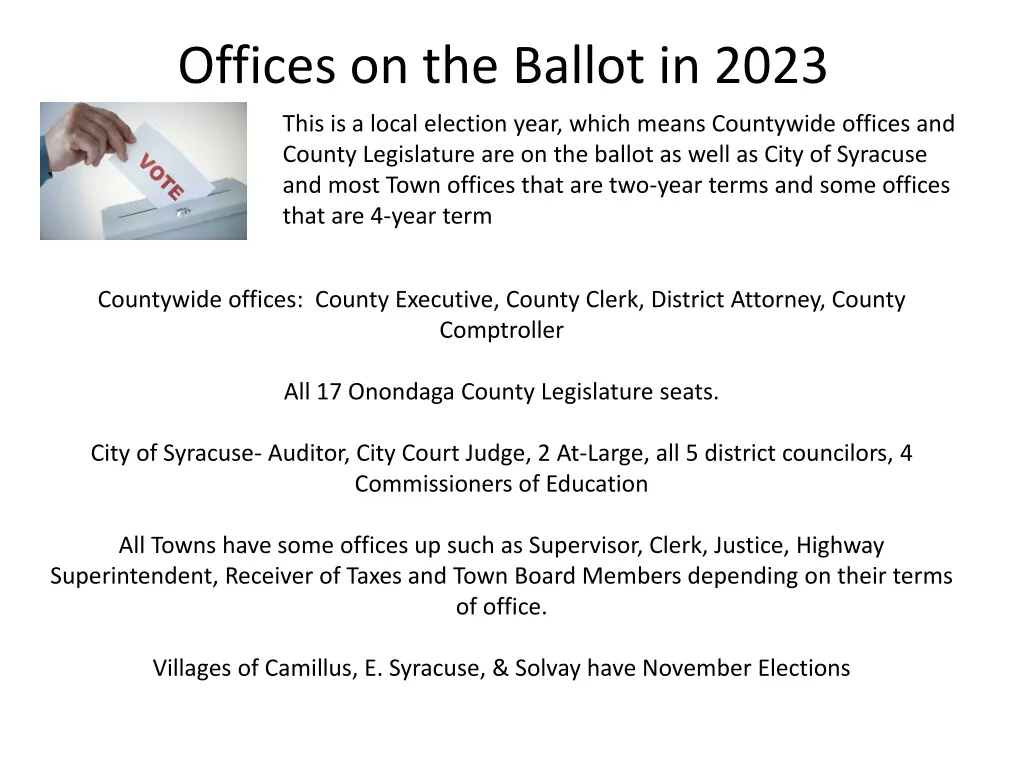 offices on the ballot in 2023
