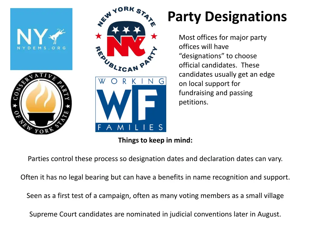 party designations