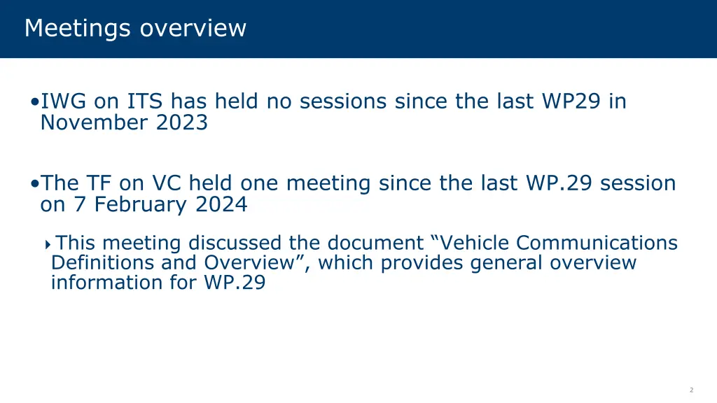 meetings overview