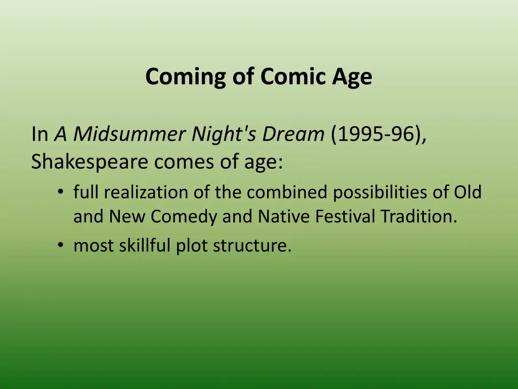 coming of comic age