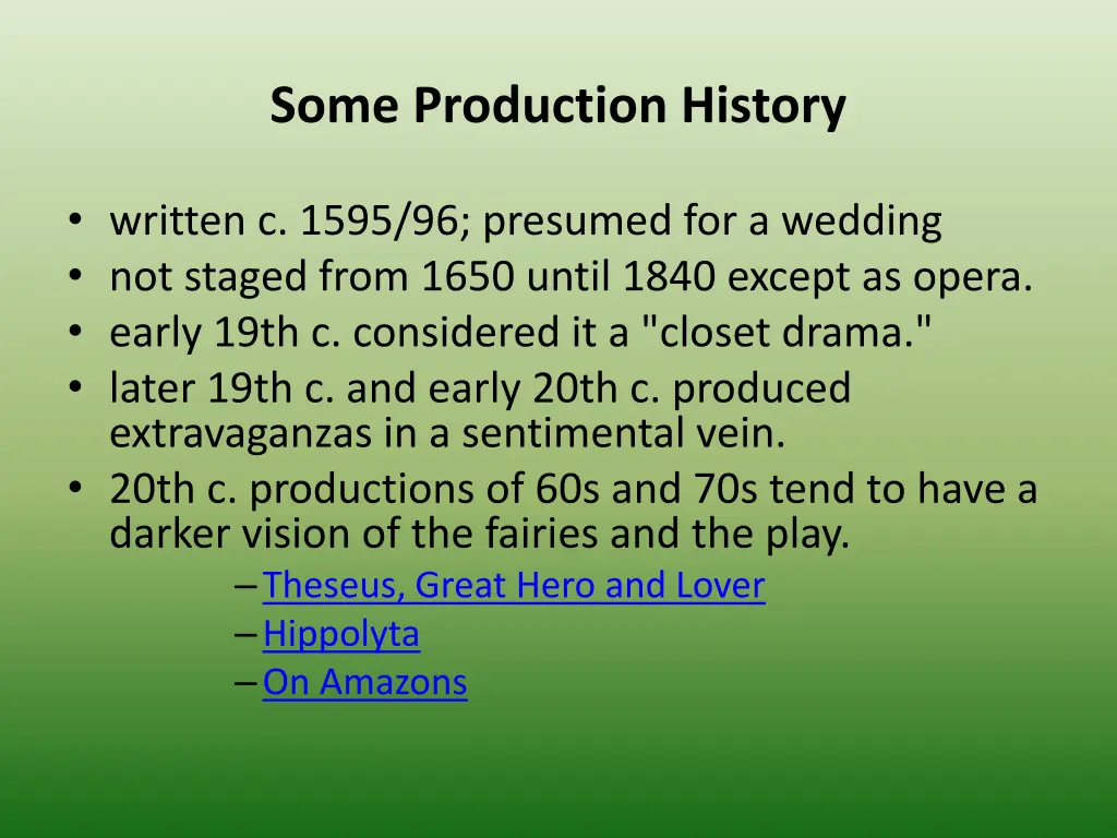 some production history
