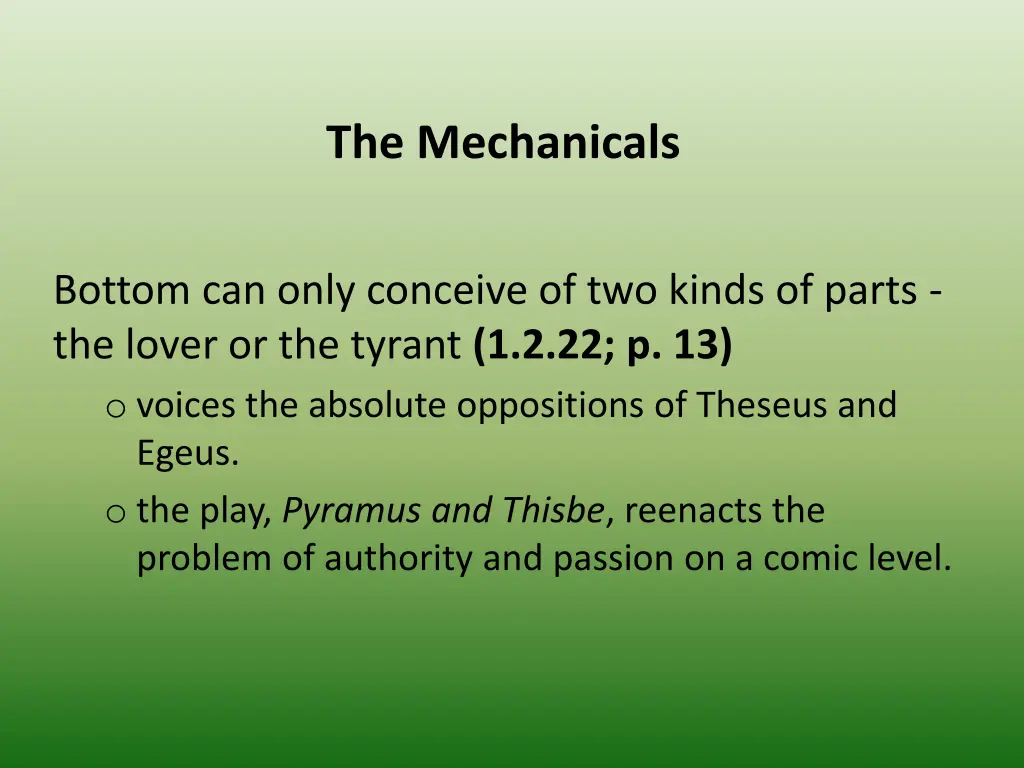 the mechanicals