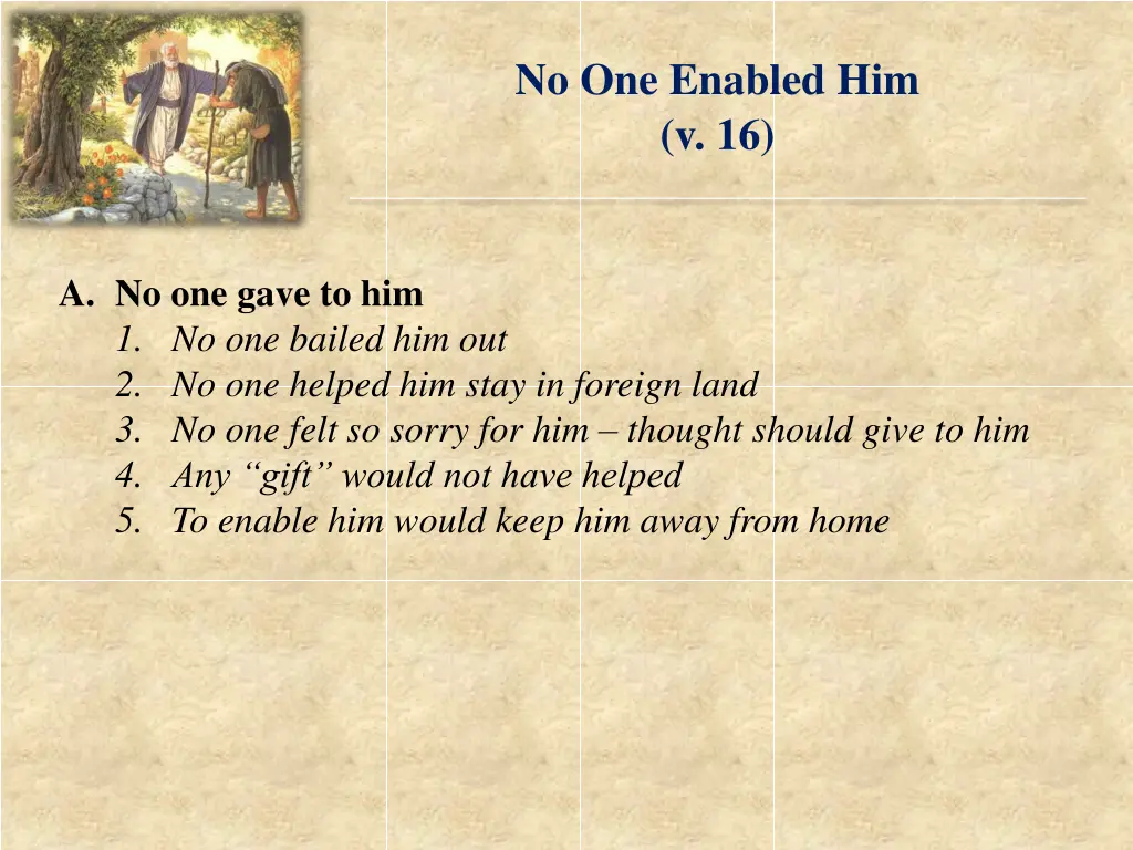 no one enabled him v 16