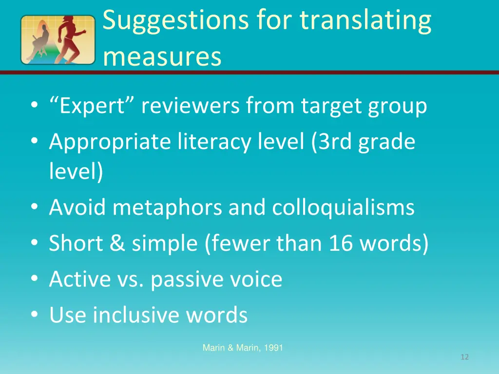suggestions for translating measures
