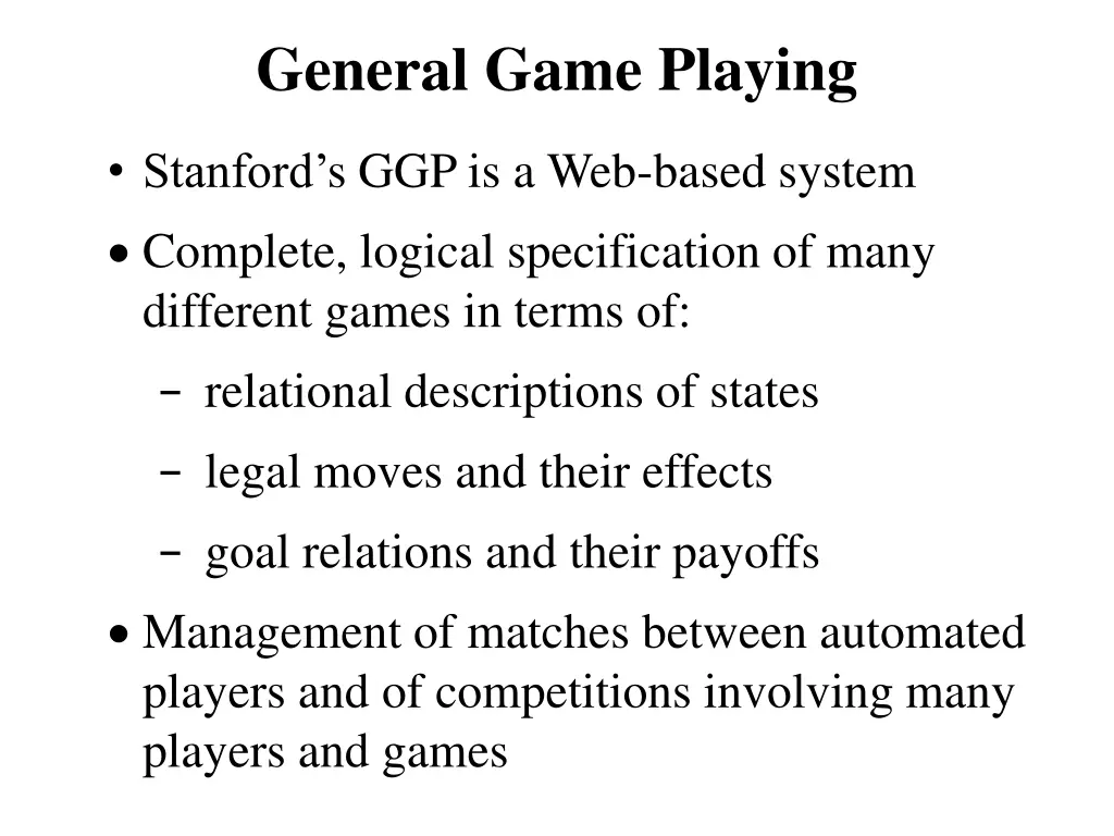 general game playing 1