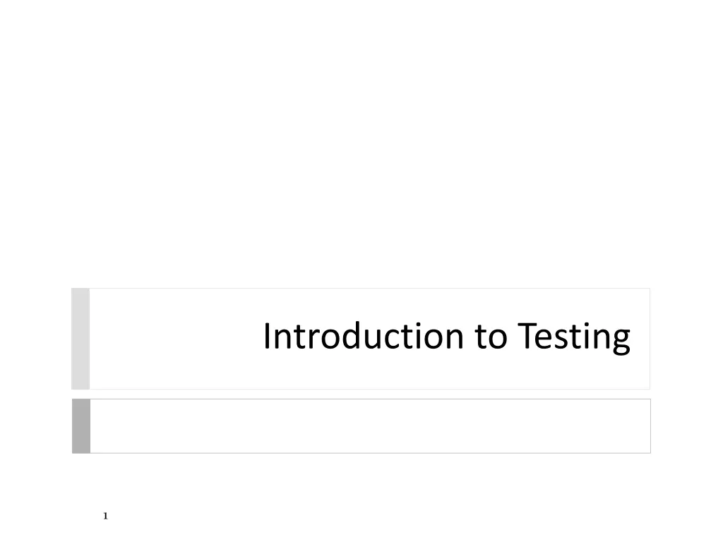 introduction to testing