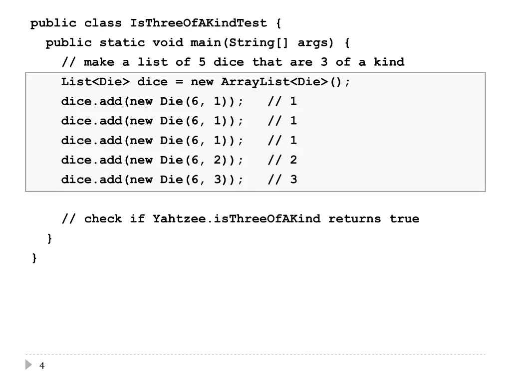 public class isthreeofakindtest public static 1