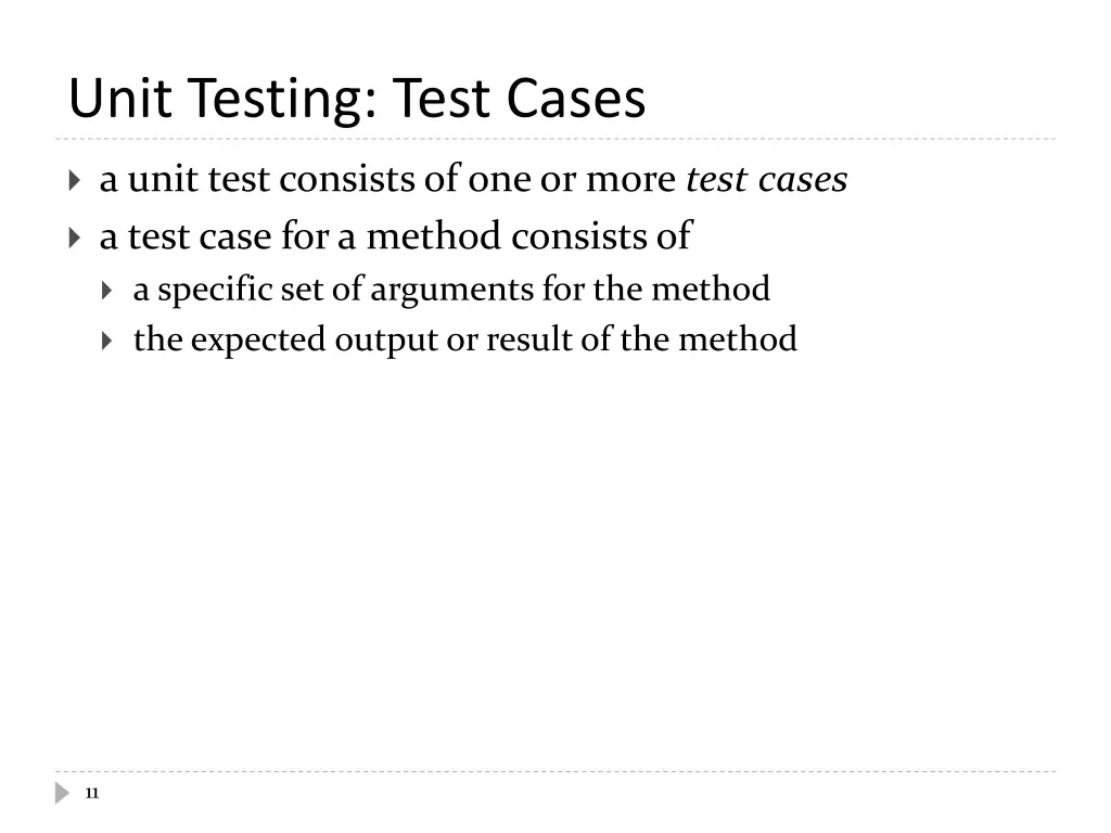 unit testing test cases